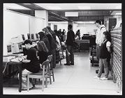 Photograph of students working at computers in Joyner Library